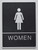 WOMEN Restroom Sign- BLACK- Braille BUILDING SIGNwith Raised Tactile Graphics and Letters
