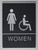 WOMEN ACCESSIBLE Restroom Sign- BLACK- Sign Braille Sign with Raised Tactile Graphics and Letters
