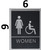 WOMEN ACCESSIBLE Restroom Sign- BLACK- SIGNAGE Braille SIGNAGE with Raised Tactile Graphics and Letters