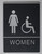 WOMEN ACCESSIBLE Restroom Sign- BLACK- BUILDING SIGNBraille BUILDING SIGNwith Raised Tactile Graphics and Letters