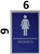 WOMEN Restroom Sign- BLUE- Braille SIGNAGE with Raised Tactile Graphics and Letters