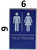 Restrooms Sign- BLUE- BRAILLE
