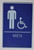 MEN ACCESSIBLE Restroom Sign- BLUE- Braille BUILDING SIGNwith Raised Tactile Graphics and Letters
