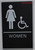 WOMEN ACCESSIBLE Restroom Sign- BLACK- BRAILLE