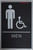 MEN ACCESSIBLE Restroom Sign- BLACK- Braille BUILDING SIGNwith Raised Tactile Graphics and Letters