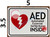 AED AUTOMATED EXTERNAL DEFIBRILLATOR INSIDE SIGN- WHITE
