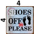 SHOES OFF PLEASE SIGN- BRUSHED ALUMINUM