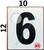 NUMBER 6 SignWHITE