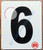 NUMBER 6 SignWHITE