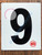 NUMBER 9 SignWHITE