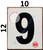 NUMBER 9 SignWHITE