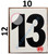 NUMBER 13 SignWHITE