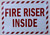 FIRE Riser Inside Sign