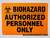 AUTHORIZED PERSONNEL ONLY BIOHAZARD SIGNAGE