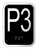 Elevator floor number P3 sign- Elevator Jamb Plate P3 Elevator floor number P3 sign- Elevator Jamb Plate P3