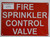 FIRE Sprinkler Control Valve Sign
