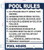 FD POOLS RULES SIGN WITH POOL HOURS ON IT