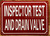 INSPECTOR TEST AND DRAIN VALVE SIGN