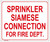 SPRINKLER SIAMESE CONNECTION FOR FIRE DEPT SIGN