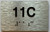 Apartment Number unit 11C Sign