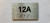 Apartment Number unit 12A Safety Sign