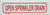 OPEN SPRINKLER DRAIN Hpd Sign