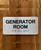Generator Room Sign with Raised Letters & Grade 2 Ada Sign