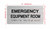 Emergency Equipment Room Sign with Raised Letters & Grade 2 Hpd Sign