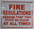 FIRE Regulation Demand That This Space BE Clear at All Times Sign
