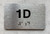 APT# 1D SILVER Braille Sign