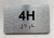 APT# 4H SILVER Ada Sign
