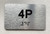 APT# 4P SILVER Braille Sign