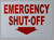 Emergency Shut-Off Arrow Down   Signage
