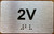Apartment Number 2V Sign
