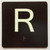 R Sign with Raised Letters Safety Sign