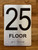 Floor 25 Sign with Raised Letters Ada Sign