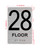 Floor 28 Sign with Raised Letters Hpd Sign