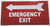 EMERGENCY EXIT WITH ARROW LEFT  -  Sign