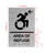 Area Of Refuge Left Arrow With Sign with Raised Letters Hpd Sign