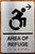 Area Of Refuge Right Arrow With Sign with Raised Letters Hpd Sign