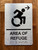 Area Of Refuge Right Arrow With Sign with Raised Letters Compliance Sign