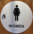 Women Restroom Accessible Sign with Raised Letters Sign