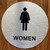 Women Restroom Sign with Raised Letters Sign