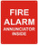 FIRE Alarm Annunciator Inside Sign -