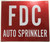 FDC AUTO SPRINKLER  -RED  Fire Department Sign