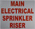 Main Electrical Sprinkler Riser  Sign