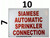Automatic Sprinkler Connection - Reflective !!!  Fire Department Sign