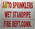 AUTO SPRINKLERS Wet Standpipe FIRE Department Connection Hpd Sign