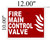 Fire Main Control Valve   Sign