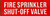 FIRE Sprinkler Shut-Off Valve   Signage